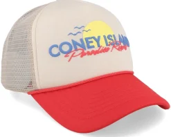 Trucker-Coney Island Picnic Resort Oatmeal/Salsa A-Frame Trucker - Beige