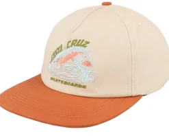 Outlet Santa Cruz Retreat Cap Unbleached Beige/Orange Snapback -