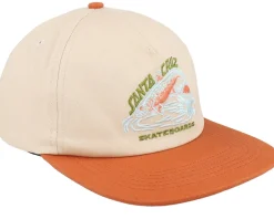 Outlet Santa Cruz Retreat Cap Unbleached Beige/Orange Snapback -