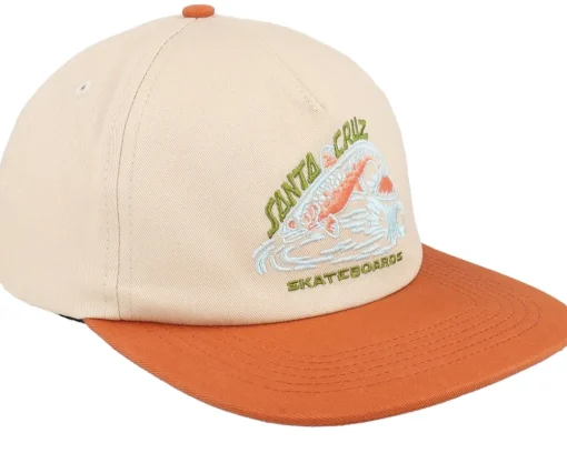 Outlet Santa Cruz Retreat Cap Unbleached Beige/Orange Snapback -