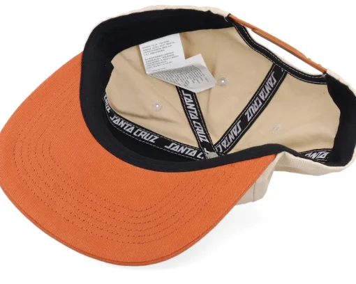 Outlet Santa Cruz Retreat Cap Unbleached Beige/Orange Snapback -