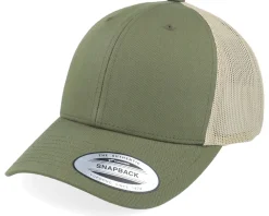 Trucker | Blanks-Yupoong Retro Cap 2-Tone Moss Green/Khaki Trucker -