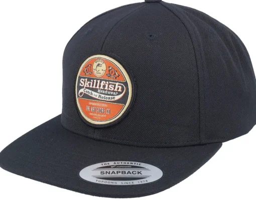Snapback-Skillfish Retro Fishing Logo Black Snapback -