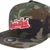 Snapback-Bearded Man Retro Logo Script Patch Camo Snapback -