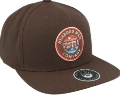 Sale Bearded Man Retro Sunset Patch Dark Brown Snapback -