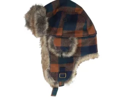 Best MJM Hats Rex Faux Fur Rust Check Trapper -
