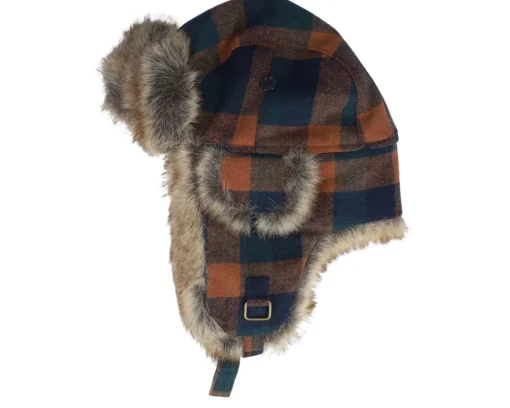 Best MJM Hats Rex Faux Fur Rust Check Trapper -