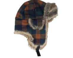Best MJM Hats Rex Faux Fur Rust Check Trapper -