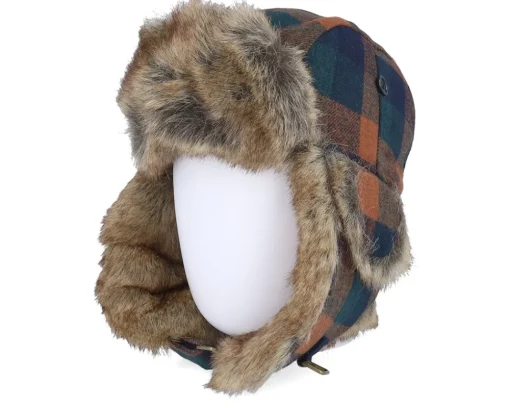Best MJM Hats Rex Faux Fur Rust Check Trapper -