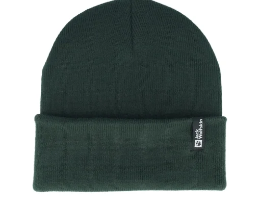 New Jack Wolfskin Rib Beanie Black Olive Cuff - Green