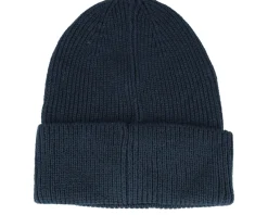 New Lyle & Scott Ribbed Beanie Dark Navy Cuff - Blue
