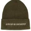 Cuff Beanies-Lyle & Scott Ribbed Beanie Olive Cuff - Green