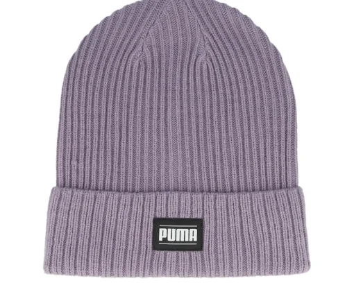 Clearance Puma Ribbed Classic Beanie Pale Plum Cuff - Purple