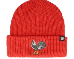 Best Goorin Bros. Ribbed Rooster Classic Knits Icon Embroidery Red Cuff -