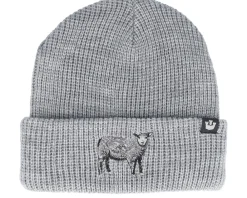 Cuff Beanies | Knitted Beanies-Goorin Bros. Ribbed Sheep Classic Knits Icon Embroidery Grey Cuff -