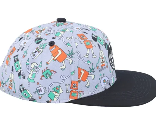 Kids-Headster Robotic Chaos Grey/Black Mix Snapback -