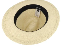 Fedora-Brixton Roma Fedora Natural/Black Straw Hat -