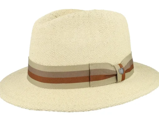 Straw Hat-Brixton Roma Straw Fedora Natural Straw Hat -