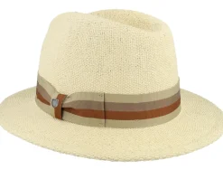 Straw Hat-Brixton Roma Straw Fedora Natural Straw Hat -