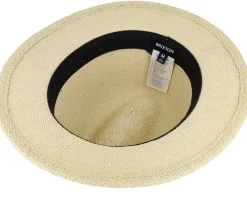 Straw Hat-Brixton Roma Straw Fedora Natural Straw Hat -