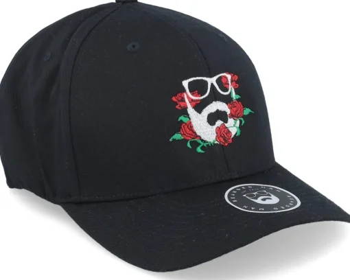 Sale Bearded Man Rose Logo Black Flexfit -