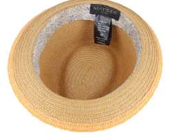 Straw Hat-Mayser Samu Paperbraid Brown-gem Straw Hat - Beige