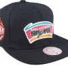 Snapback-Mitchell & Ness San Antonio Spurs Conference Patch Black Snapback -