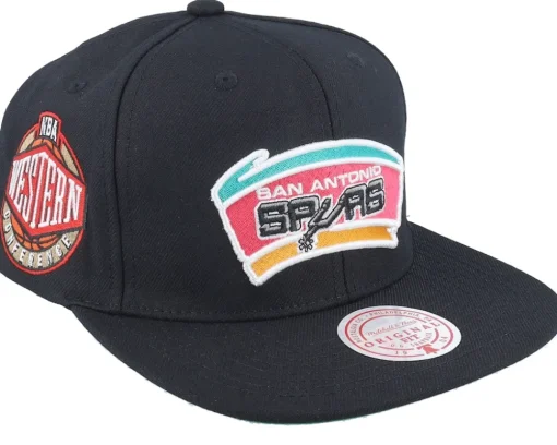 Snapback-Mitchell & Ness San Antonio Spurs Conference Patch Black Snapback -
