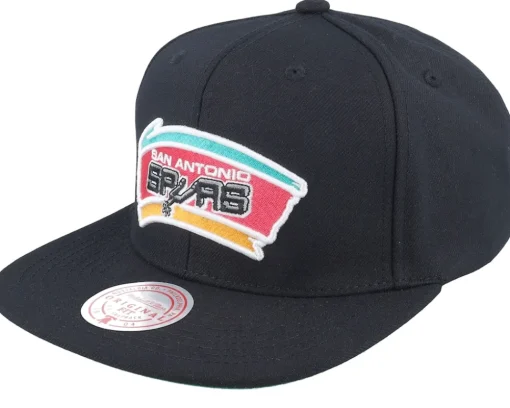 Snapback-Mitchell & Ness San Antonio Spurs Conference Patch Black Snapback -
