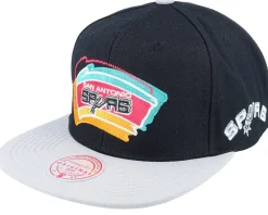 Outlet Mitchell & Ness San Antonio Spurs Logo Blur Black/Grey Snapback -