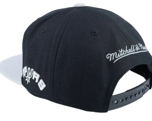Outlet Mitchell & Ness San Antonio Spurs Logo Blur Black/Grey Snapback -