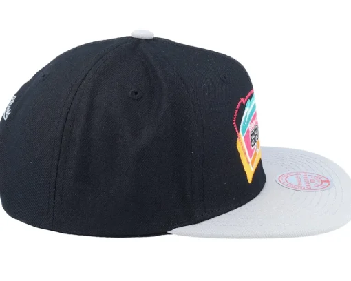 Outlet Mitchell & Ness San Antonio Spurs Logo Blur Black/Grey Snapback -