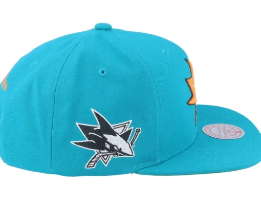 Snapback-Mitchell & Ness San Jose Sharks Alternate Flip Teal Snapback - Blue