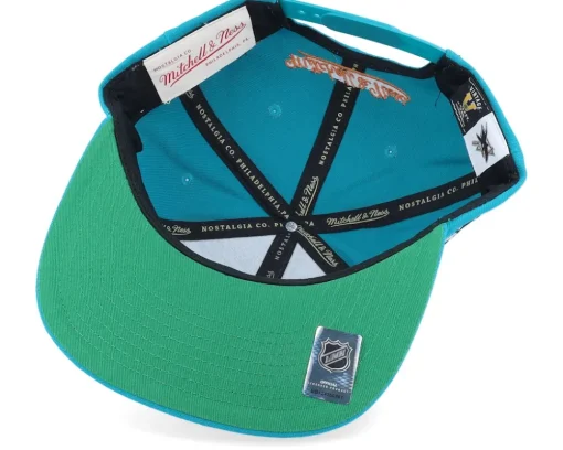 Snapback-Mitchell & Ness San Jose Sharks Alternate Flip Teal Snapback - Blue