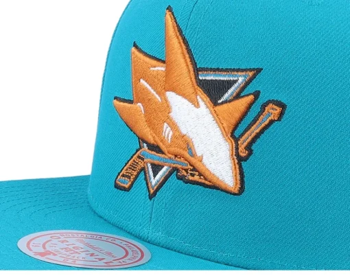 Snapback-Mitchell & Ness San Jose Sharks Alternate Flip Teal Snapback - Blue