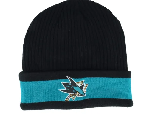 Cuff Beanies-Fanatics San Jose Sharks Beanie /Active Blue Cuff - Black