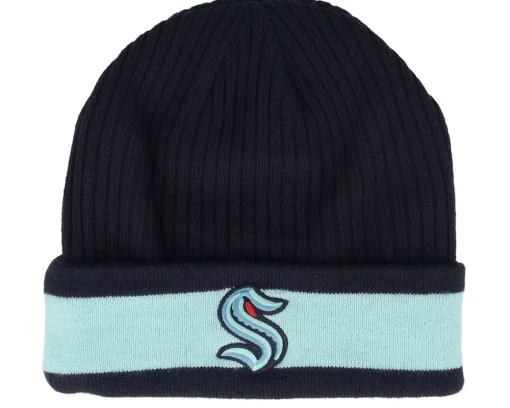 Cuff Beanies-Fanatics San Jose Sharks Beanie /Active Blue Cuff - Black