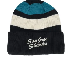 Cuff Beanies-47 Brand San Jose Sharks Clubhouse Jennings Beanie /White/Teal Cuff - Black