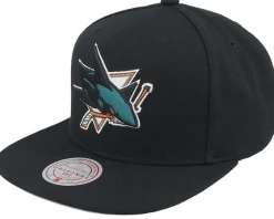 Snapback-Mitchell & Ness San Jose Sharks Conference Patch Snapback - Black