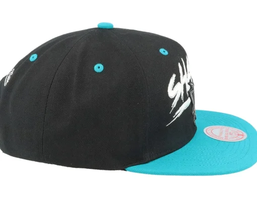 Snapback-Mitchell & Ness San Jose Sharks Transcript /Teal Snapback - Black