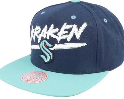 Snapback-Mitchell & Ness San Jose Sharks Transcript /Teal Snapback - Black