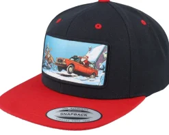 Snapback-Ho-Ho-Hats Santa Claus Car Sleigh Patch Black/Red Snapback -