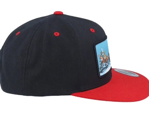 Snapback-Ho-Ho-Hats Santa Claus Car Sleigh Patch Black/Red Snapback -