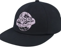 Sale Herschel Scout Globe Tripping Cap Black/Nirvana Snapback -