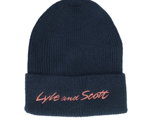 Online Lyle & Scott Script Embroidery Baseball Beanie Dark Navy Cuff -