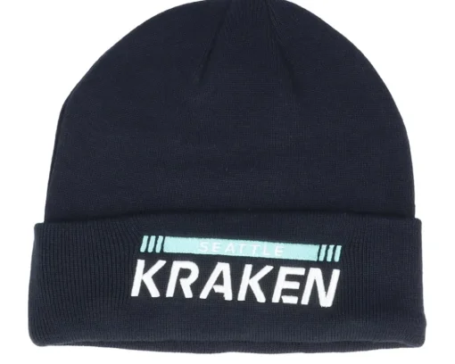 Fashion Fanatics Seattle Kraken Authentic Pro Game&Train Knit Navy Cuff - Blue