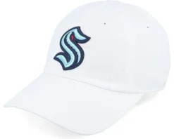 Dad Cap-American Needle Seattle Kraken Blue Line Snow White Dad Cap -