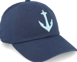 Dad Cap-American Needle Seattle Kraken Blue Line Navy Dad Cap -