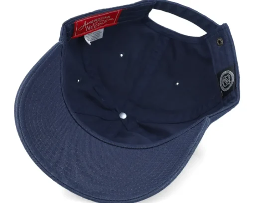 Dad Cap-American Needle Seattle Kraken Blue Line Navy Dad Cap -