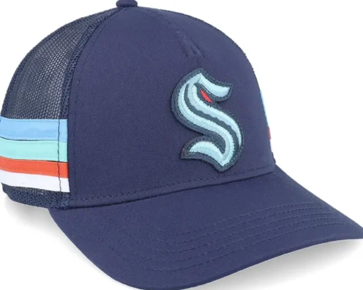 Trucker-American Needle Seattle Kraken Hotfoot Navy A-frame Trucker -